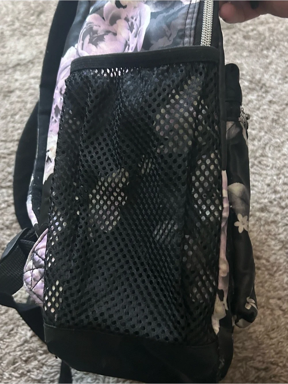 Justice Black Floral Backpack - Girls' School Bag
